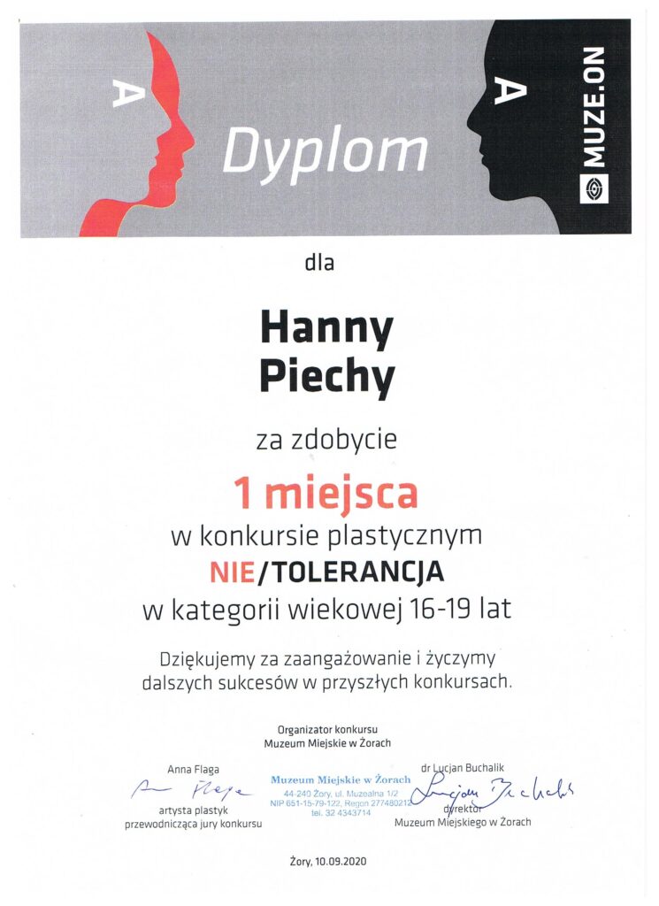 1 miejsce Hanny Piechy